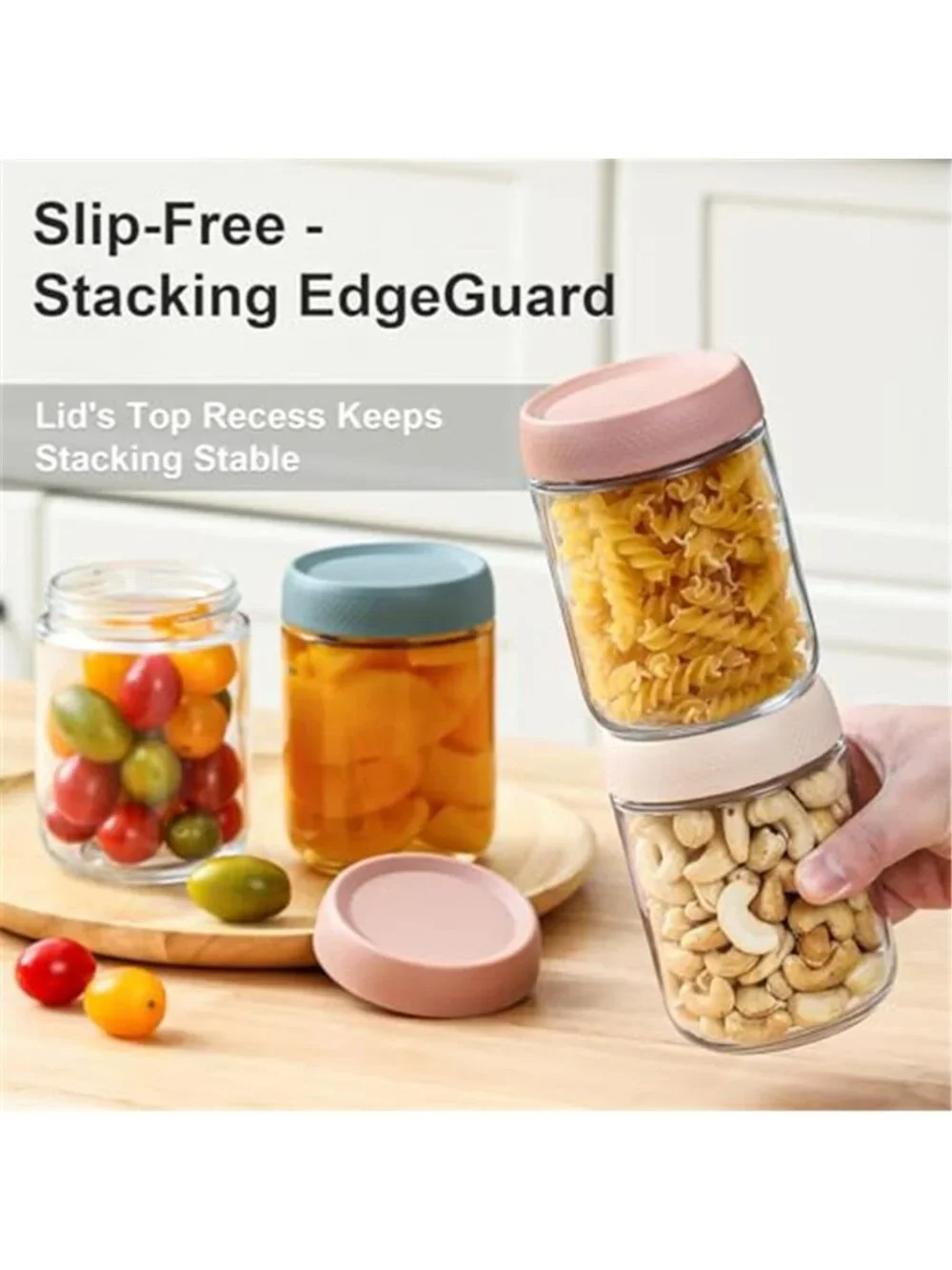 6-pack 16 oz Overnight Oats Containers with Lids, Glass jars with Airtight Lids